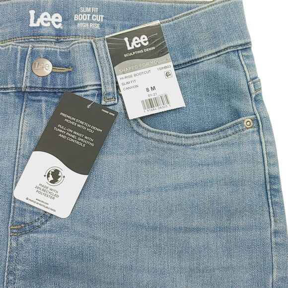 NWT Lee 8M Women's High Rise Slim Fit Sculpting Pull On Bootcut Jeans - Picture 7 of 14